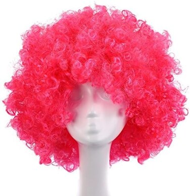 MapofBeauty 35cm Fashion Holiday Fluffy Funny Show Clown Wig (Pink)