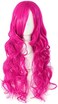 MapofBeauty 70cm Long Pink Wavy Cosplay Party Wig (Rose Red)