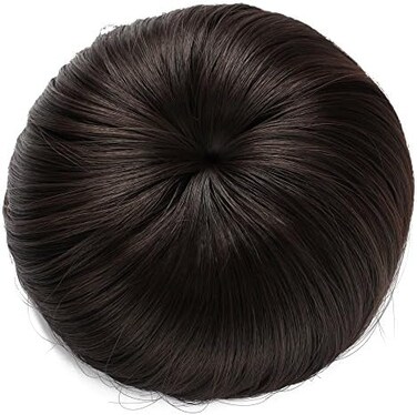 OneDor Synthetic Hair Bun Extension Donut Chignon Hairpiece Wig (4#-Dark Brown)