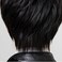 OMORFIEER Rise World Wig Cool Mens Boys Short 25cm Straight Black Hair Party Heat Resistant Cosplay Wig
