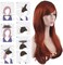 Akstore Women's Heat Resistant 28-Inch 70cm Long Curly Hair Wig with Wig Cap, Brown