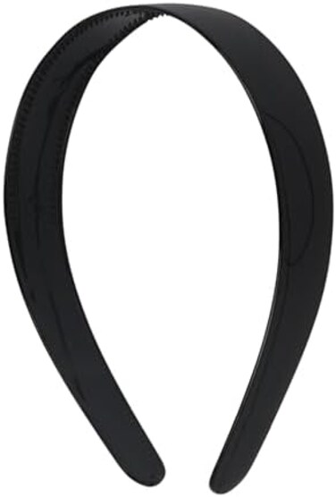 Motique Accessories Black 1 Inch Plastic Hard Headband with Teeth Head band Women Girls ()