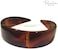 Parcelona French (Set of 2) Wide 1 Inch Tortoise Shell Brown and Black Hair Headbands with Inner Teeth Nibs