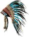 Novum Crafts Indian Headdress with Real 75cm Feathers - Turquoise