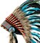 Novum Crafts Indian Headdress with Real 75cm Feathers - Turquoise