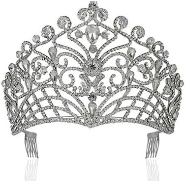 Janefashions Lush Clear Austrian Crystal Rhinestone Tiara Crown Bridal Prom Pageant T11884