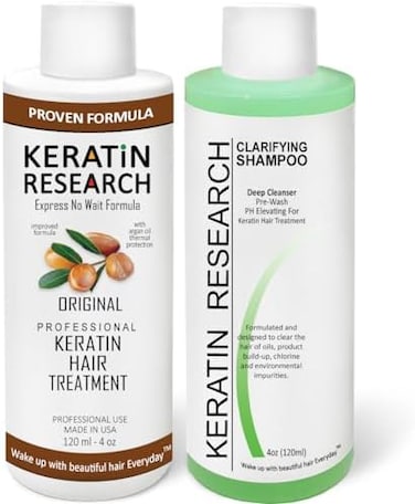 Keratin Research Complex Brazilian Hair Blowout Treatment Professional Results Straighten and Smooths Hair 120ml Queratina a Brasilera Tratamiento