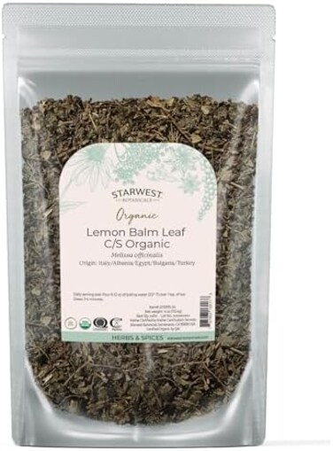 Starwest Botanicals Lemon Balm Leaf Cut &amp; Sifted Organic - Melissa officinalis, 4 Oz
