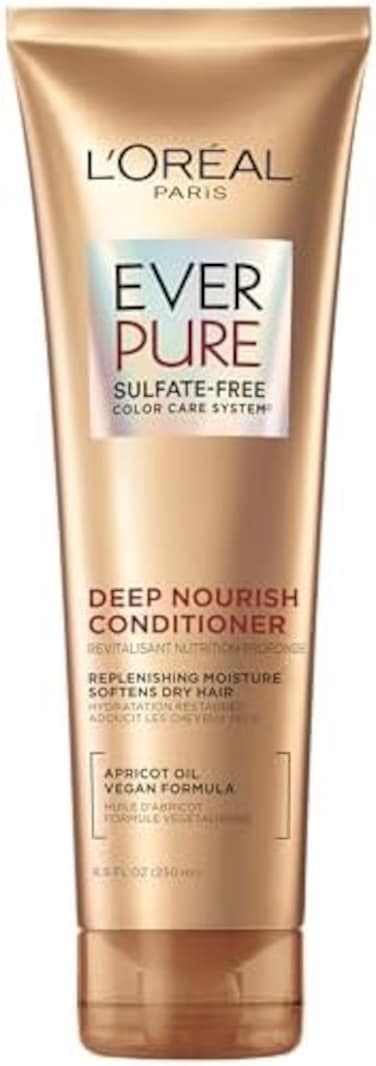 L'Oreal Paris L'Or&eacute;al Paris Sulfate-Free Conditioner For Dry Hair, Triple Action Moisture For Dry, Brittle, Or Color-Treated Hair, With Apricot Oil, 8.5 Fl Oz (1-Pack) (Packaging May Vary) By Evercrea