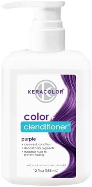 KERACOLOR Clenditioner PURPLE Hair Dye - Semi Permanent Hair Color Depositing Conditioner, Cruelty-free, 12 Fl. Oz.