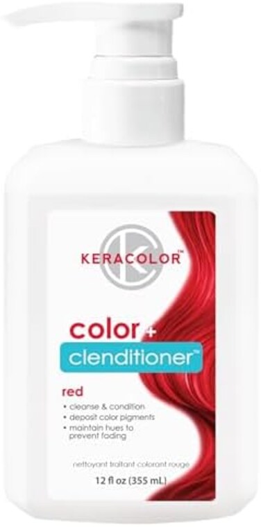 KERACOLOR Clenditioner RED Hair Dye - Semi Permanent Hair Color Depositing Conditioner, Cruelty-free, 12 Fl. Oz.