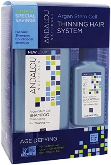 Andalou Naturals Age Defying Hair Thinning Treatment System, 3 Piece Kit Conditioner, Shampoo, 11.5 Ounce