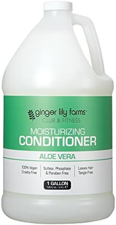 Ginger Lily Farms Club &amp; Fitness Moisturizing Conditioner for Dry Hair, 100% Vegan &amp; Cruelty-Free, Aloe Vera Scent, 1 Gallon (128 fl oz) Refill