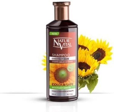 Natur Vital Hair Shampoo Henna Chestnut - Colour and Shine - 300 Ml/Natural &amp; Organic
