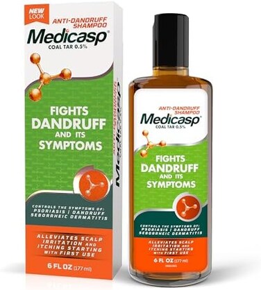 Medicasp Coal Tar Gel Dandruff Shampoo to Treat Seborrheic Dermatitis Psoriasis, 6 Ounce (Pack of 1)