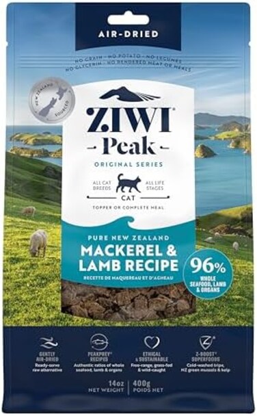سمك الماكريل والضأن الجاف للقطط من زيويبيك، 400 جرام