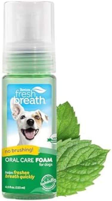 Tropiclean Fresh Breath Pet Mint Foam Plaque Remover 4.5oz
