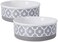 Bone Dry Lattice Collection Pet Bowl &amp; Canister, Medium Set, 6X2", Gray, 2 Piece