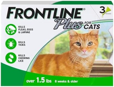 Frontline Plus for Cats and Kittens Flea and Tick Treatment,3 Doses (1.5 lbs)