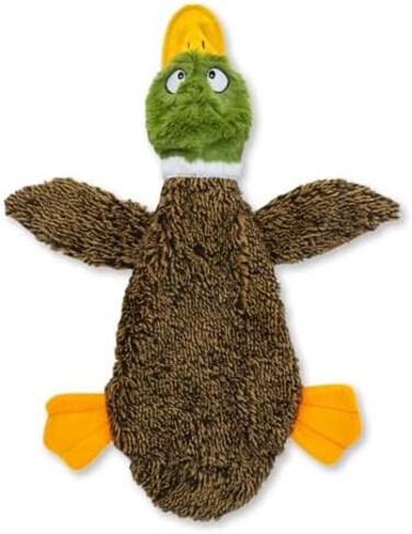 Best Pet Supplies 2-in-1 Fun Skin Stuffless Dog Squeaky Toy by - Wild Duck, Large