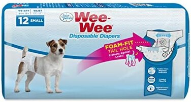 فور باوز حفاضات الكلاب الصغيرة للاستعمال مرة واحدة من وي وي (12 قطعة)