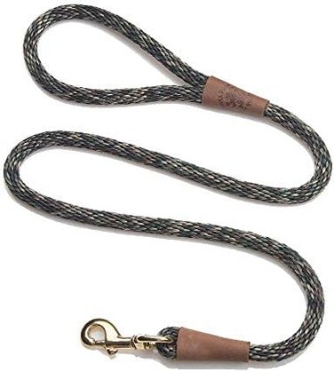 Mendota Pet Snap Leash - British-Style Braided Dog Lead, Made in The USA - Camo, 1/2 in x 6 ft - for Large Breeds