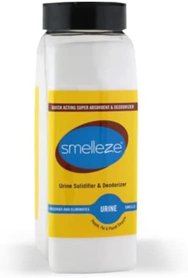 SMELLEZE Urine Absorbent Powder &amp; Poo Gel   Odor Eliminator for Strong Odor   Solidifier &amp; Deodorizer for Portable Toilets, Urinals, Pet Potty, Bedside Commodes  Absorbs Liquids in Minutes   2 lb.