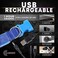 (XL (21.6 - 27.5 انش/ 55 - 70 سم)، برتقالي ساطع- طوق كلاب LED - قابل لإعادة الشحن بمنفذ USB - متوفر بـ 6 ألوان و6 مقاسات - يجعل كلبك مرئيًا وآمنًا ورؤيًا
