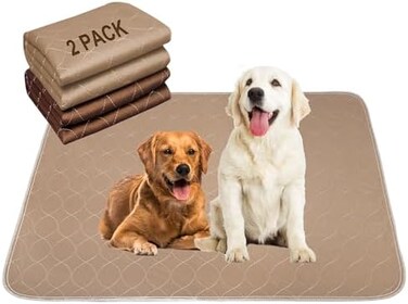 Paw Legend Waterproof Reusable Dog Pee Pads Super Absorbent (2 Pack) - Washable Dog Training Pads   Quality Travel Pee Pads for Dogs   Absorbent and Odor Controlling (Brown &amp; Tan)
