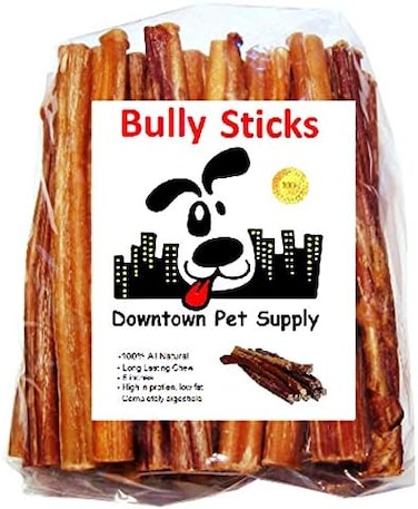 Downtown Pet Supply 6" Bully Sticks - Free Range Standard Regular Thick Select 6 inch (10 Pack)
