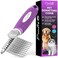 POODLIE Pet Dematting Fur Rake Comb Brush Tool Dog Rake Brush - Dog Brush for Goldendoodle &amp; Cat Comb with Long 2.5&rdquo; Steel Safety Blades Metal Dog Comb for Detangling Matted or Knotted Undercoat Hair