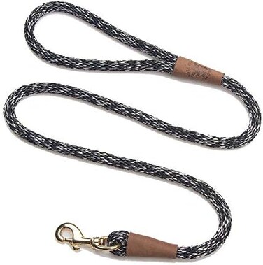 Mendota Pet Mendota Snap Leash, Salt &amp; Pepper, 1/2" by 6'