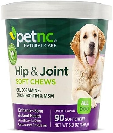 petnc NATURAL CARE, Hip &amp; Joint, All Dog, Liver Flavor, 90 Soft Chews