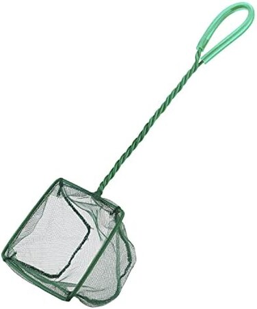 باو فلاي شبكة صيد سمك صغيرة مقاس 4 انش مع مقبض بلاستيكي - اخضر