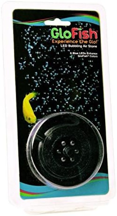 غلو فيش مصابيح LED زرقاء لحوض السمك مع حجر هوائي لاحواض الاسماك، 2.6 انش × 4 انش × 0.5 انش، رقم الموديل: 29048