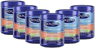 Noxzema Ultimate Clear Face Pads, Salicylic Acid Acne Treatment Clears and Prevents Acne, Anti-blemish, 90 Count, 6 Pack