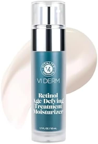 vi derm Age-Defying Treatment Moisturizer, With Retinol, Vitamin C, and Green Tea, Enhances Collagen Production, 1.7 Fl Oz / 50 mL
