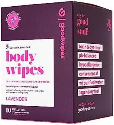 goodwipes Good Wipes for Gals-refreshing Body Wipes When You Can't Shower with Tea Tree Oil, Soothing Aloe Vera (10 Ct)