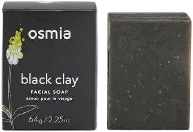 Osmia Organics Black Clay Facial Soap - Dead Sea Mud &amp; Coconut Milk Cleansing Bar for Normal, Problem &amp; Combination Skin (2.25 oz)