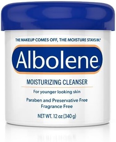 ALBOLENE Face Moisturizer and Makeup Remover, Facial Cleanser and Cleansing Balm, Fragrance Free Cream, 12 oz