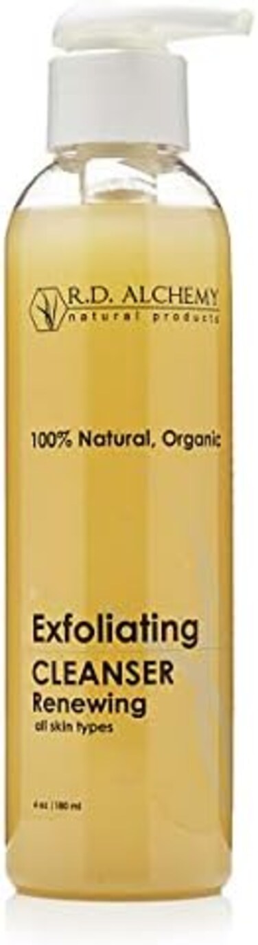 R.D. ALCHEMY 100% Natural And Organic Exfoliating Cleanser &ndash; The Best Cleanser For Dull Skin. Removes Dead Skin Cells And Improves Skin Tone And Texture With Alpha Hydroxy Acid And Plant Extracts. For