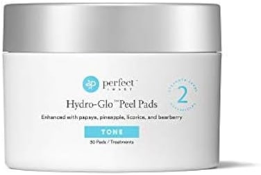 PERFECT IMAGE Hydro-Glo 40% Peel Pads, Enhanced with Lactic Acid, Mandelic Acid, Glutathione, Kojic Acid, Licorice, Papaya, Pineapple, and Bearberry Extracts -