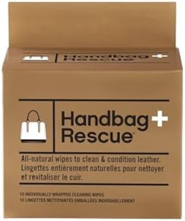 Boot Rescue HandBagRescue All-Natural Cleaning Wipes. Remove Dirt &amp; Surface Stains &amp; Conditions Leather Handbags with Essential Oil. Box of 10 Individually Wrapped Wipes, Natural, One size