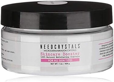 NeedCrystals Microdermabrasion Crystals, DIY Face Scrub. Natural Facial Exfoliator for Dull or Dry Skin Improves Acne Scars, Blackheads, Pore Size, Wrinkles, Blemishes &amp; Skin Texture. 1 lb