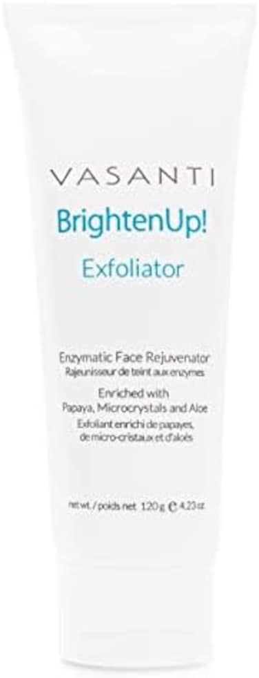 Vasanti Brighten Up! Enzymatic Face Rejuvenator &ndash; Brightens, Exfoliates &amp; Cleanses for Soft, Smooth &amp; Radiant Skin &ndash; Enriched with Papaya, Professional Microcrystals &amp; Aloe (Full Size)