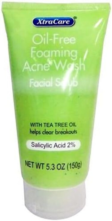 XtraCare OIL FREE FOAMING ACNE WASH Facial Scrub 5.3 oz. with Tea Tree Oil (Pack of 2)