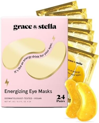 Grace &amp; Stella Under Eye Patches for Dark Circles and Puffiness - Vegan - Gold Under Eye Mask Gel Patches to Reduce Puffy Under Eye Mask (12 Pack)