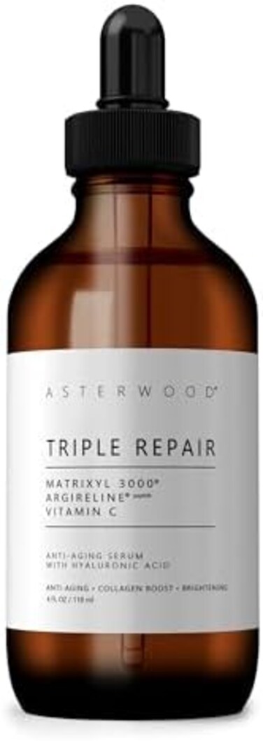 ASTERWOOD Naturals Matrixyl 3000 30% + Argireline 30% + Vitamin C 20% Serum With Organic Hyaluronic Acid 20%, 118ml   Reduce Sun Spots, Wrinkles, Our Most Powerful Triple Combination