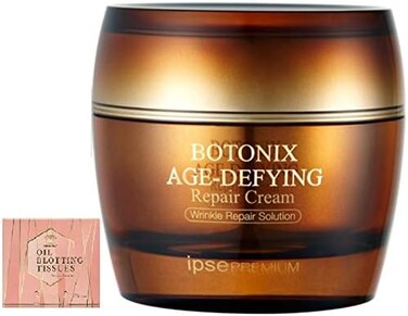 COLORCODE BOTONIX Natural Age Defying Cream 24K Gold and 8 Peptides Face Lifting and Firming Bundled with 1 Pack Oil Absorbing Blotting Paper