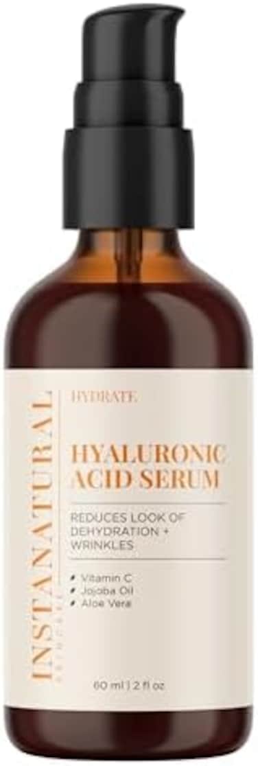 InstaNatural - Hyaluronic Acid Serum - With Vitamin C, Organic &amp; 100% Pure Ingredients for Dry Skin, Wrinkle, Fine Line, Eye Bag Defense - Advanced Anti Aging Moisturizer for Men &amp; Women - 2 oz